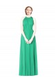 Soft Chiffon Halter Neck Sleeveless Emerald Green Long Bridesmaid Dress Kent