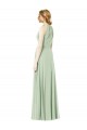 Soft Chiffon Halter Neck Sleeveless Emerald Green Long Bridesmaid Dress Kent