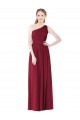 Soft Chiffon One Shoulder Sleeveless Burgundy Long Bridesmaid Gown Kent