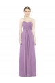Soft Chiffon Sweetheart Sleeveless Dark Lavender Long Bridesmaid Dress Kent