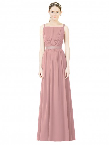 Soft Chiffon High Neck Sleeveless Long Bridesmaid Dress Kent