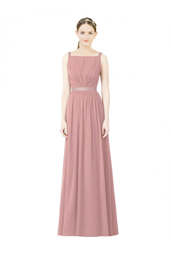 Soft Chiffon High Neck Sleeveless Long Bridesmaid Dress Kent