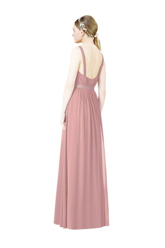 Soft Chiffon High Neck Sleeveless Long Bridesmaid Dress Kent