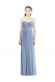 Chiffon Sweetheart Sleeveless Dusty Blue Long Bridesmaid Gowns Kent