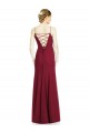 Soft Chiffon Spaghetti Straps Sleeveless Burgundy Long Bridal Party Dress Kent