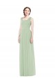 Soft Chiffon Spaghetti Straps Sleeveless Long Bridal Party Dress Kent