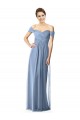 Soft Chiffon Off the Shoulder Cap Sleeves Long Bridesmaid Dress Kent