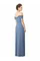 Soft Chiffon Off the Shoulder Cap Sleeves Long Bridesmaid Dress Kent