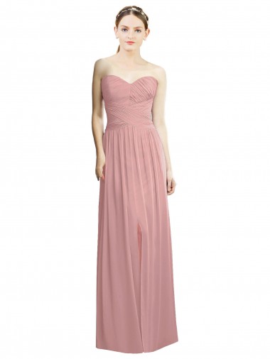 Chiffon Sweetheart Sleeveless Long Bridesmaid Evening Dress Kent