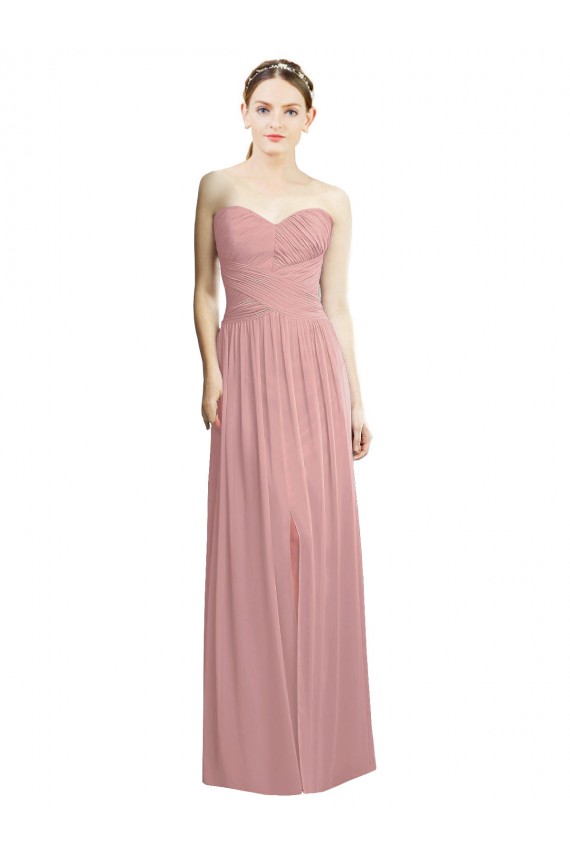 Chiffon Sweetheart Sleeveless Long Bridesmaid Evening Dress Kent