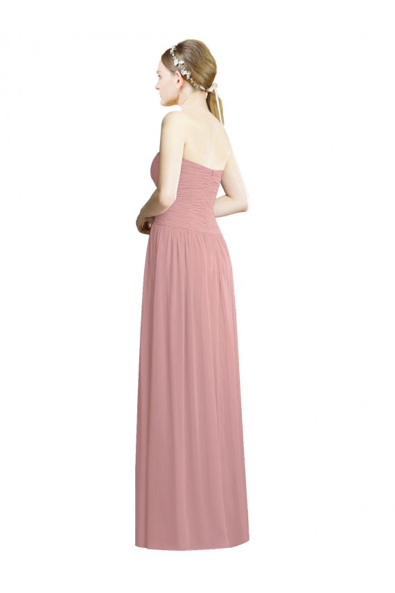 Chiffon Sweetheart Sleeveless Long Bridesmaid Evening Dress Kent