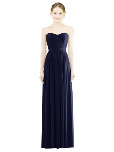 Soft Chiffon Sweetheart Sleeveless Long Formal Evening Gown / Bridesmaid Dress Kent