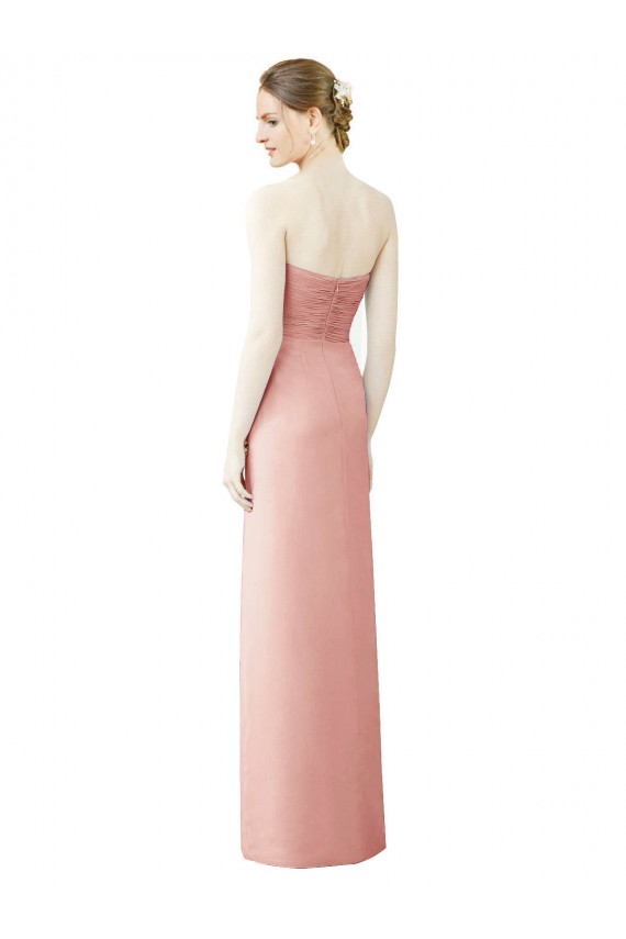 Soft Chiffon Sweetheart Sleeveless Bliss Pink Long High Low Bridesmaid Dress Kent