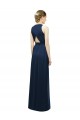 Soft Chiffon Halter Neck Sleeveless Salmon Long Bridesmaid Dress Kent