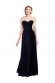Soft Chiffon Sweetheart Sleeveless Dark Navy Long Formal Dress / Bridesmaid Dress Kent