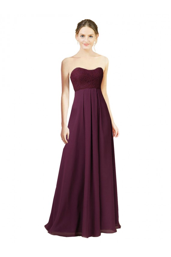 Chiffon Sweetheart Sleeveless Long Bridesmaid Dress Kent