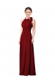 Soft Chiffon Halter Neck Sleeveless Sheath Long Bridesmaid Dress Kent