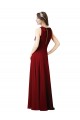 Soft Chiffon Halter Neck Sleeveless Sheath Long Bridesmaid Dress Kent