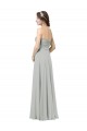 Soft Chiffon Sweetheart Sleeveless Silver Long Bridesmaid Dresses Kent
