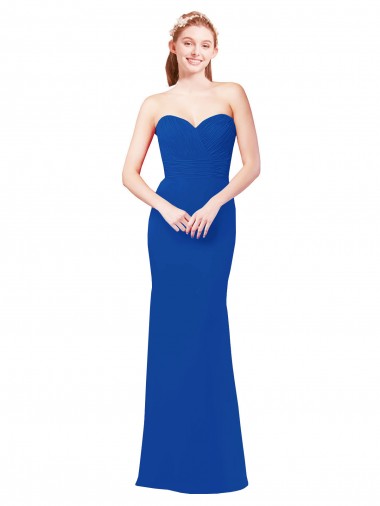 Chiffon Sweetheart Sleeveless Long Bridesmaid Dress / Evening Gowns Kent