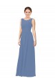 Soft Chiffon Illusion Neck Sleeveless Long Bridesmaid Dress Kent