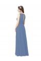 Soft Chiffon Illusion Neck Sleeveless Long Bridesmaid Dress Kent
