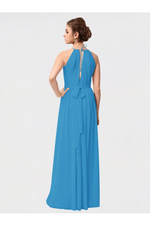 Soft Chiffon High Neck Sleeveless High Low Bridesmaid Dress Kent