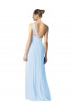 Soft Chiffon One Shoulder Sleeveless Light Sky Blue Long Bridesmaid Dress Kent