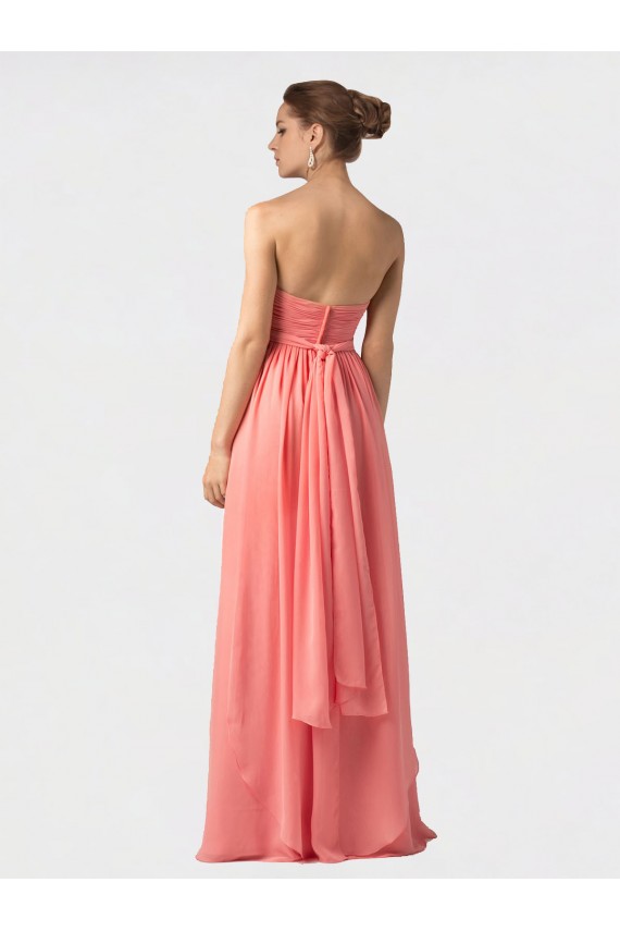 Soft Chiffon Halter Neck Sleeveless Long Bridesmaid Dress Kent