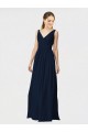 Chiffon V-Neck Sleeveless Long Bridesmaid Dresses / Formal Dresses Kent