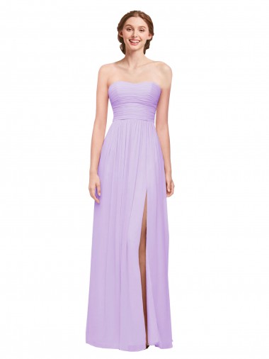 Soft Chiffon Sweetheart Sleeveless Lilac Long Evening Dress / Bridesmaid Dress Kent