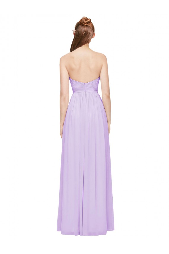 Soft Chiffon Sweetheart Sleeveless Lilac Long Evening Dress / Bridesmaid Dress Kent