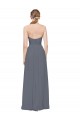 Soft Chiffon Sweetheart Sleeveless Slate Grey Long Bridesmaid Dress Kent