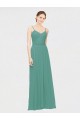 Chiffon Spaghetti Straps Sleeveless Icelandic Silver Long Bridesmaid Dress / Evening Dress Kent