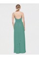 Chiffon Spaghetti Straps Sleeveless Icelandic Silver Long Bridesmaid Dress / Evening Dress Kent