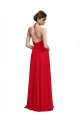 Chiffon Spaghetti Straps Sleeveless Red Long Bridesmaid Dress Kent