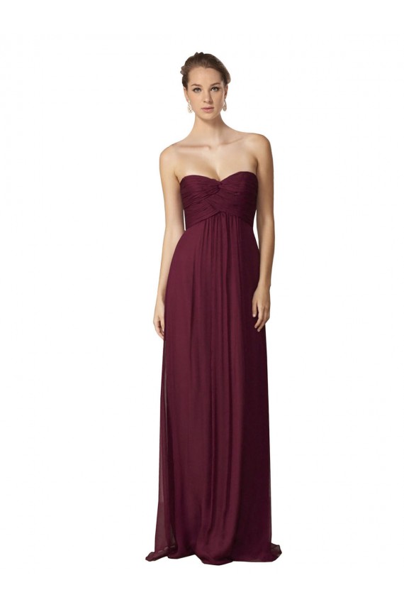 Soft Chiffon Sweetheart Sleeveless Long Bridesmaid Dress / Formal Dress Kent