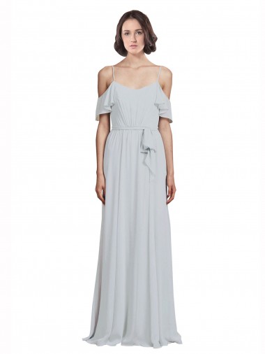 Soft Chiffon Off the Shoulder Sleeveless Long Formal Dress / Bridesmaid Dress Kent