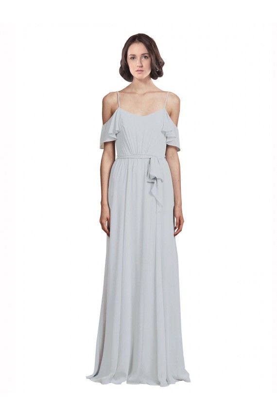 Soft Chiffon Off the Shoulder Sleeveless Long Formal Dress / Bridesmaid Dress Kent