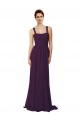 Soft Chiffon Spaghetti Straps Sleeveless Sweep Train Bridesmaid Dress Kent