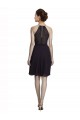 Soft Chiffon Halter Neck Sleeveless Grape Knee Length Bridesmaid Dress Kent