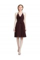 Soft Chiffon Spaghetti Straps Sleeveless Knee Length Bridesmaid Dress Kent