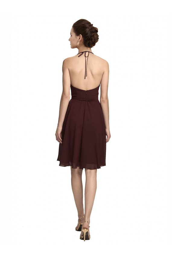Soft Chiffon Spaghetti Straps Sleeveless Knee Length Bridesmaid Dress Kent
