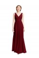 Chiffon V-Neck Sleeveless Long Bridesmaid Dress / Evening Gowns Kent