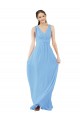 Soft Chiffon V-Neck Sleeveless Periwinkle Long Bridesmaid Dress Kent