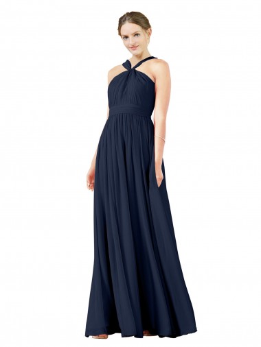 Chiffon V-Neck Sleeveless Princess Long Bridesmaid Gowns Kent