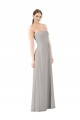 Soft Chiffon Sweetheart Sleeveless Oyster Silver Long Bridesmaid Dress Kent