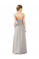 Soft Chiffon Sweetheart Sleeveless Oyster Silver Long Bridesmaid Dress Kent