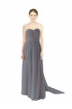 Chiffon Sweetheart Sleeveless Open Back Long Bridesmaid Evening Dress Kent
