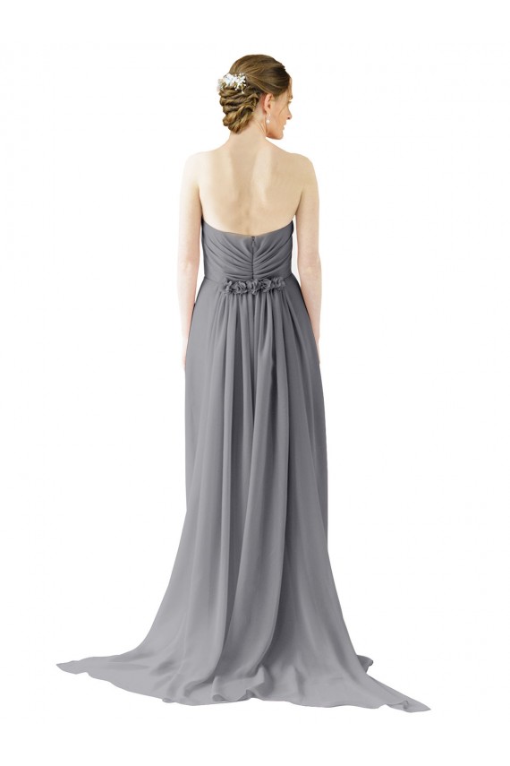 Chiffon Sweetheart Sleeveless Open Back Long Bridesmaid Evening Dress Kent